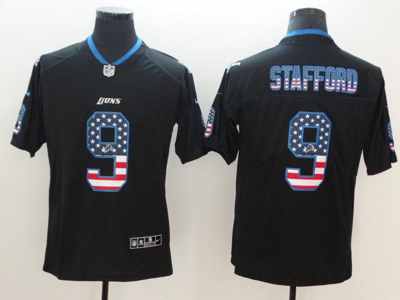 Men Detroit Lions #9 Stafford Nike USA Flag Fashion Black Color Rush Limited NFL Jerseys->philadelphia eagles->NFL Jersey